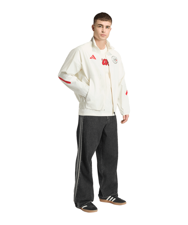 adidas Ajax Amsterdam Anthem Jacke Weiß - weiss