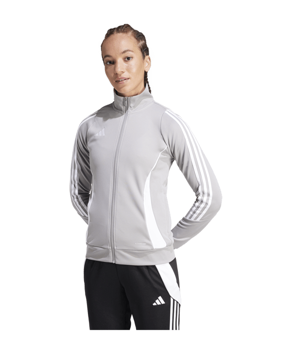 adidas Tiro 24 Trainingsjacke Damen Grau Weiss - grau