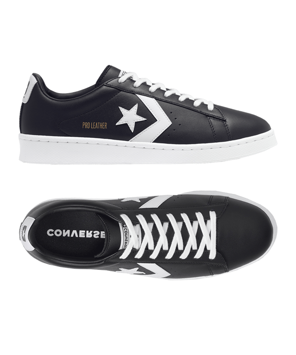 Converse Pro Leather OX Sneaker Schwarz Weiss - schwarz
