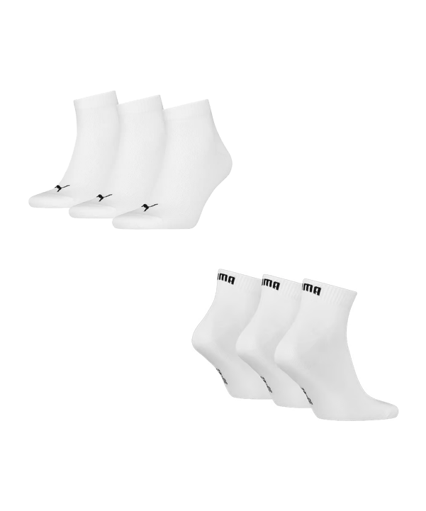 PUMA Quarter Plain 3P Socken Weiß F300 - weiss