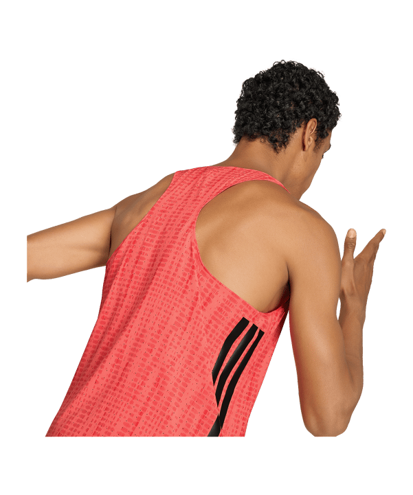adidas Adizero Running Singlet T-Shirt Rot - rot