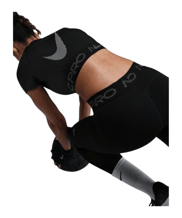 Nike Pro Cropped Graphic T-Shirt Damen Schwarz F010 - nero