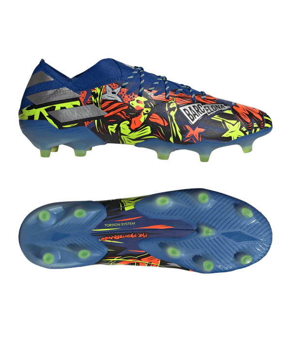 adidas NEMEZIZ Messi 19.1 FG Blau Silber Gelb - blau