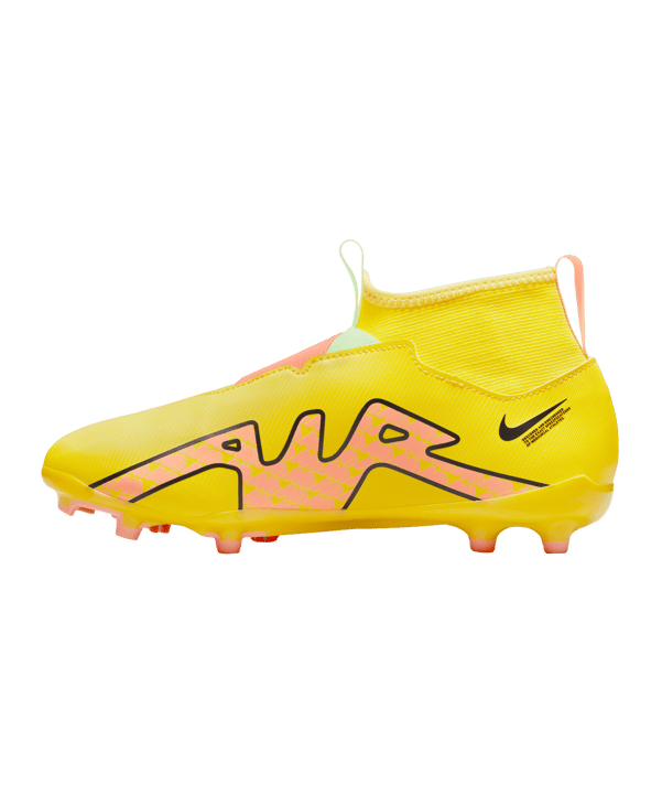 Nike Jr Air Zoom Mercurial Superfly IX Academy FG/MG Kids Lucent Gelb Rosa F780 - gelb
