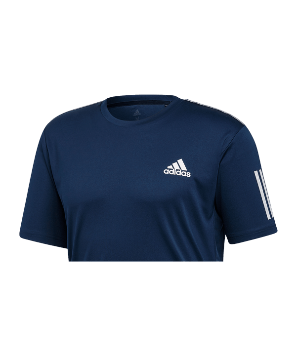 adidas Club 3 Streifen T-Shirt Blau - blau
