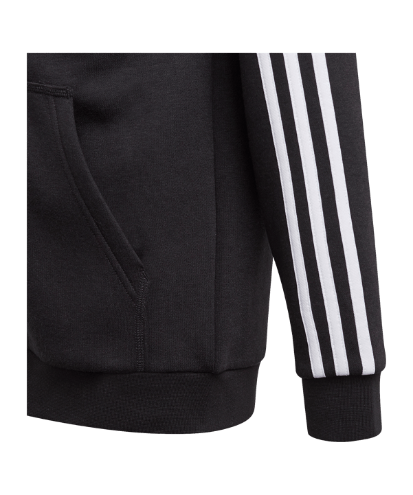 adidas 3S Kapuzenjacke Kids Schwarz Weiss - schwarz