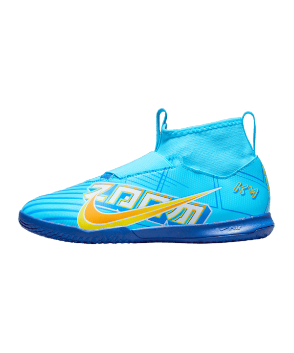 Nike Jr Air Zoom Mercurial Superfly IX Academy IC Halle Mbappe Signature Kids Blau F400 - blau