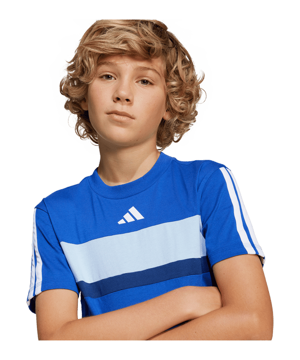 adidas Essentials Tiberio 3S T-Shirt Kids Blau - blau