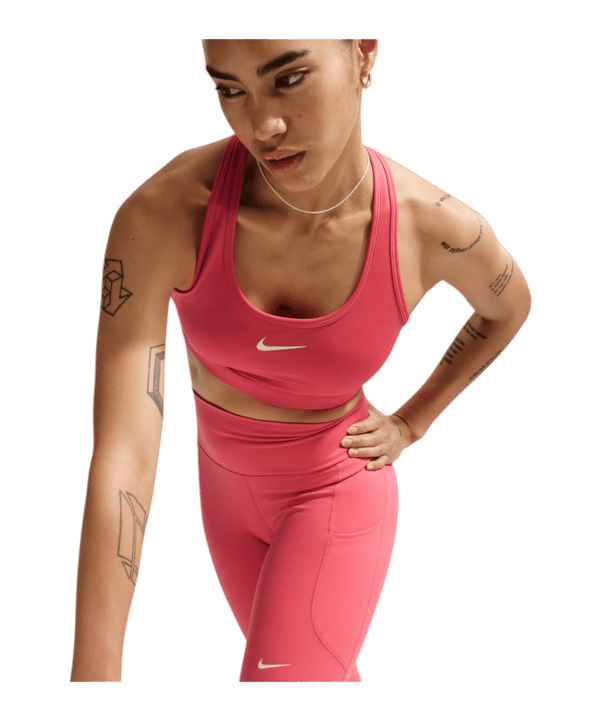 Nike Swoosh Medium Support Brassière de sport Femmes Orange C897 - orange