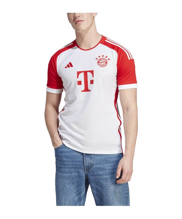 adidas FC Bayern München Trikot Home 2023/2024 Weiss Rot - weiss