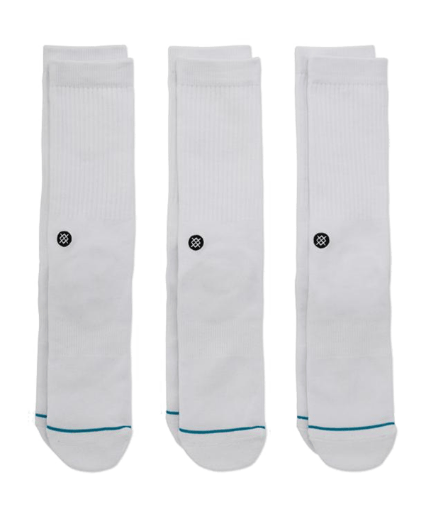Stance Uncommon Solids Icon Socks 3er Pack Weiss - weiss