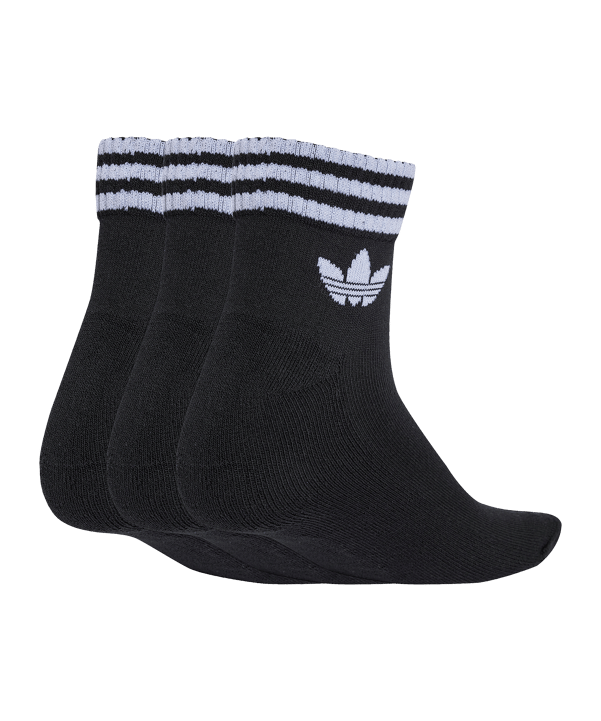 adidas Originals 3 Stripes Ankle 3er Pack Socken Schwarz - schwarz