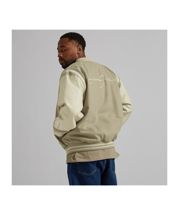 Sean John Logo Collegejacke Jacke Beige - beige