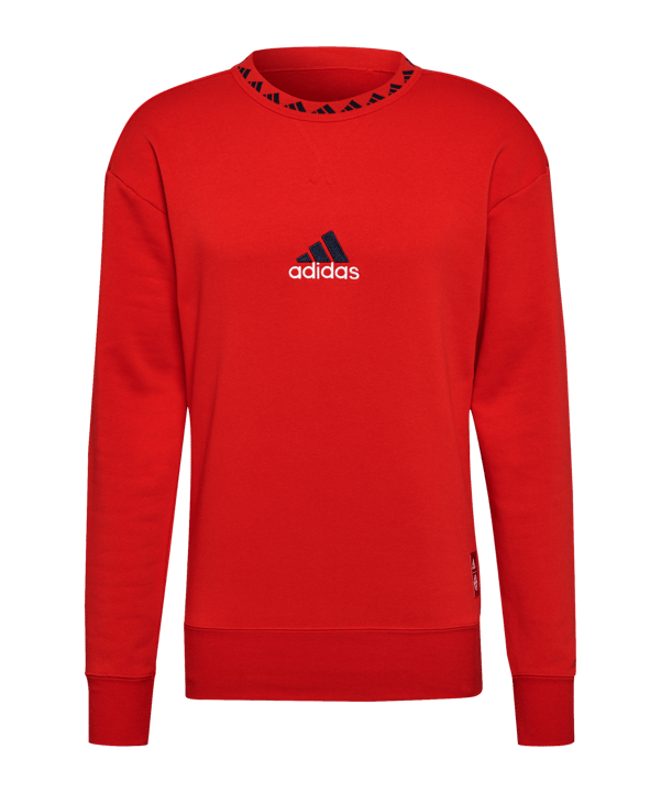 adidas FC Bayern München Icon Crew Sweatshirt Rot - rot