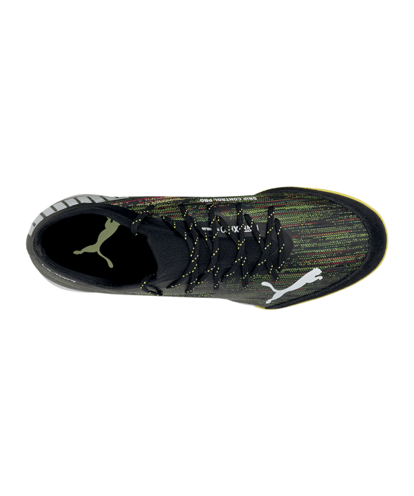 PUMA ULTRA Game On 1.2 Pro Court Schwarz Weiss Gelb F01 - schwarz