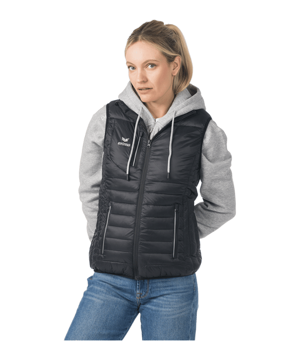 Erima CMPT Puffer Weste Damen Schwarz - schwarz