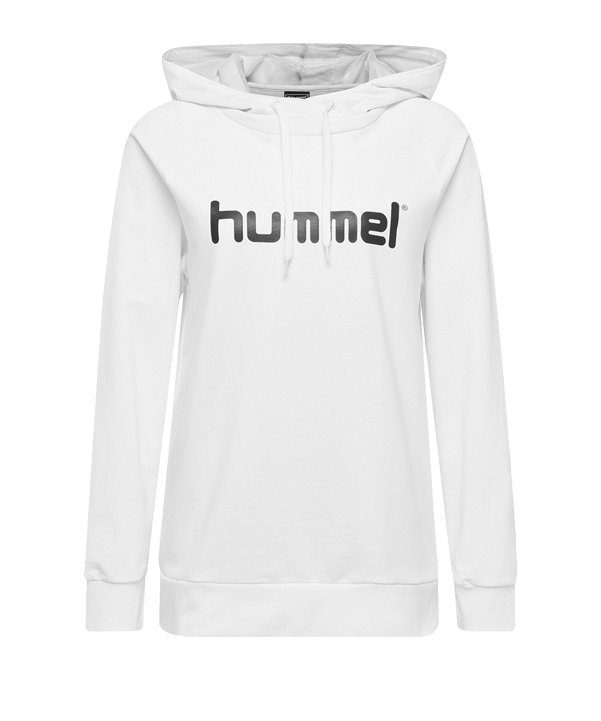 Hummel Cotton Logo Hoody Damen Weiss F9001 - weiss