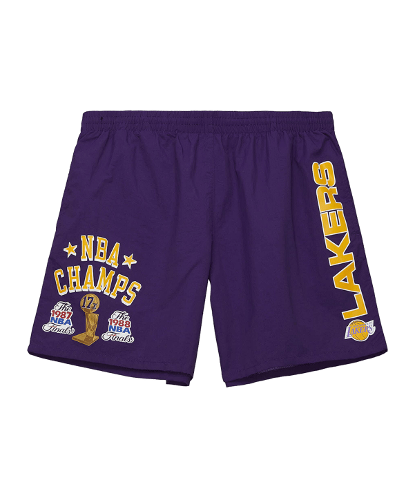 Mitchell and Ness NBA Los Angeles Lakers Team Heritage Woven Short Lila - lila