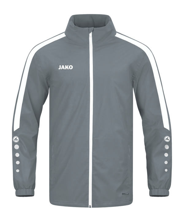 JAKO Power Allwetterjacke Kids Grau Weiss F840 - grau