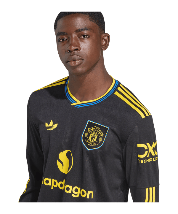 adidas Manchester United Trikot langarm 3rd 2025/2026 Schwarz - schwarz