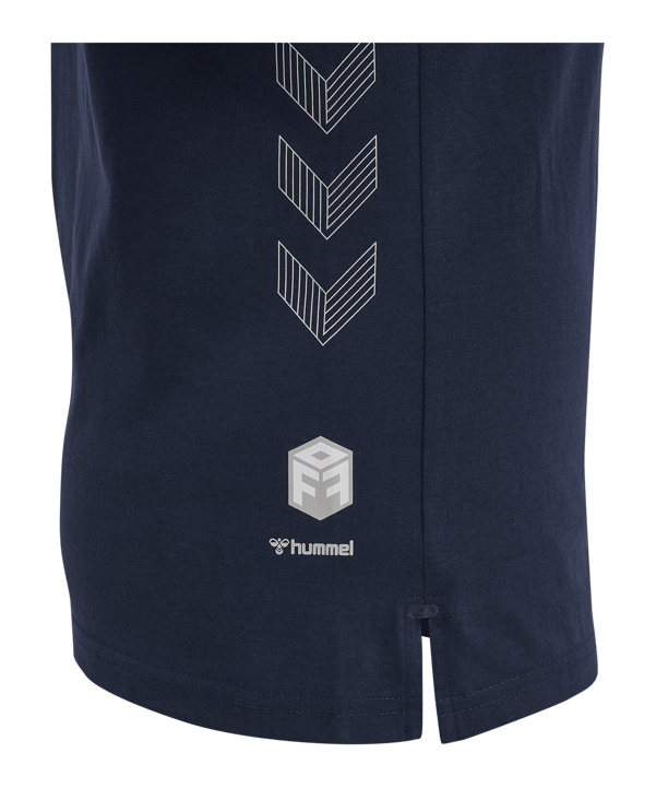 Hummel Move Grid Cotton T-Shirt Damen Blau F7026 - blau