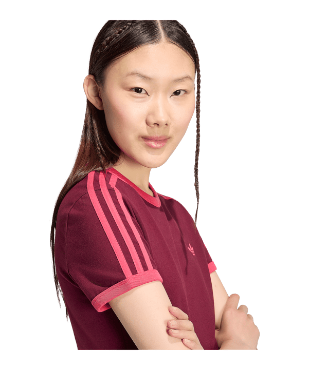 adidas Originals 3-Stripes Slim T-shirt Dames Rood - rood