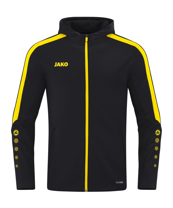 JAKO Power Kapuzenjacke Kids Schwarz Gelb F803 - schwarz