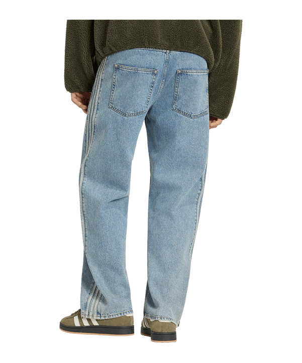 adidas Originals Firebird Adicolor Denim Mid-Rise Straight Leg Jeans Bleu - bleu