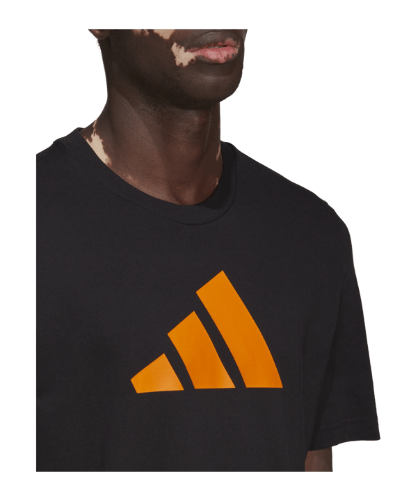 adidas 3BAR Future Icons T-Shirt Schwarz Orange - schwarz