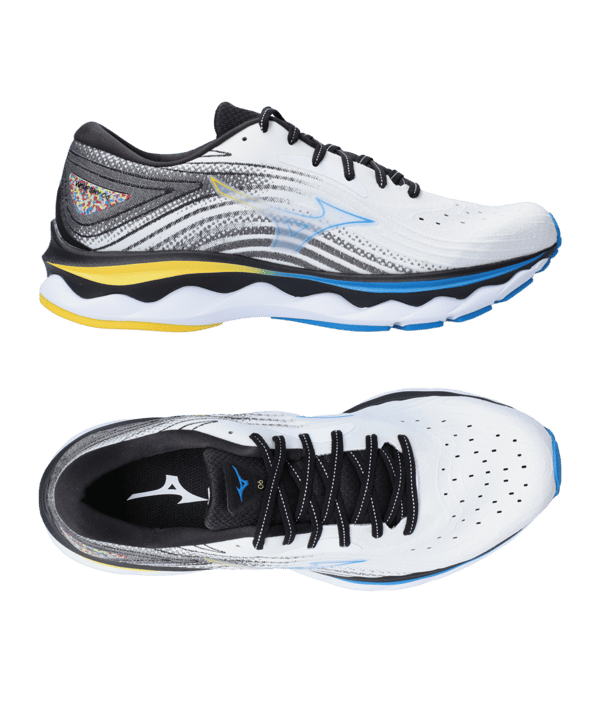 Mizuno Wave Sky 6 Weiss Gelb F01 Laufschuh - weiss