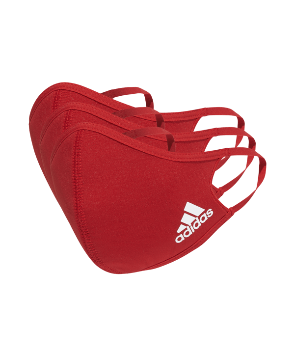 adidas Gesichtsmaske Gr.S 3er Set Rot - rot