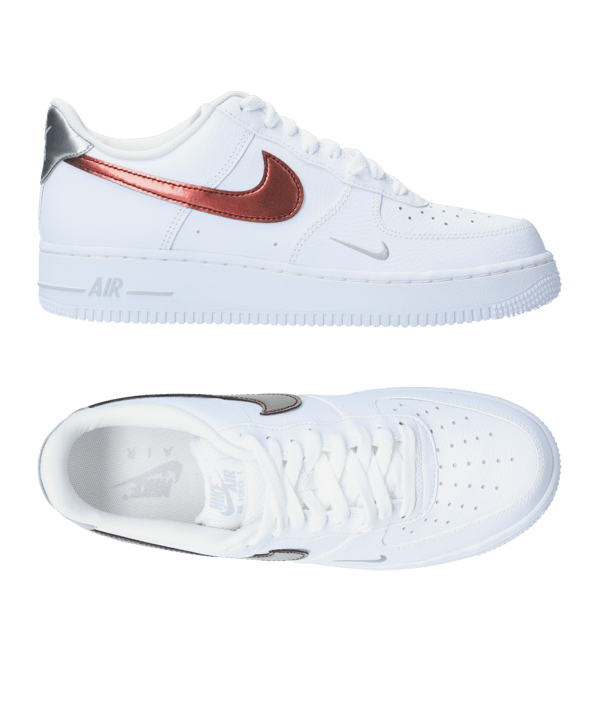 Nike Air Force 1 07 Weiss Rot Grau F100 - weiss