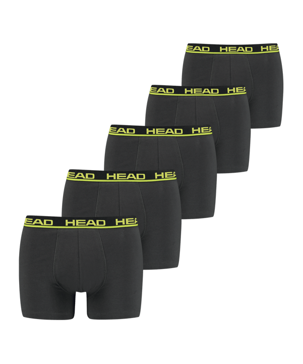 HEAD Basic Boxer 5er Pack Grau Gelb F020 - grau