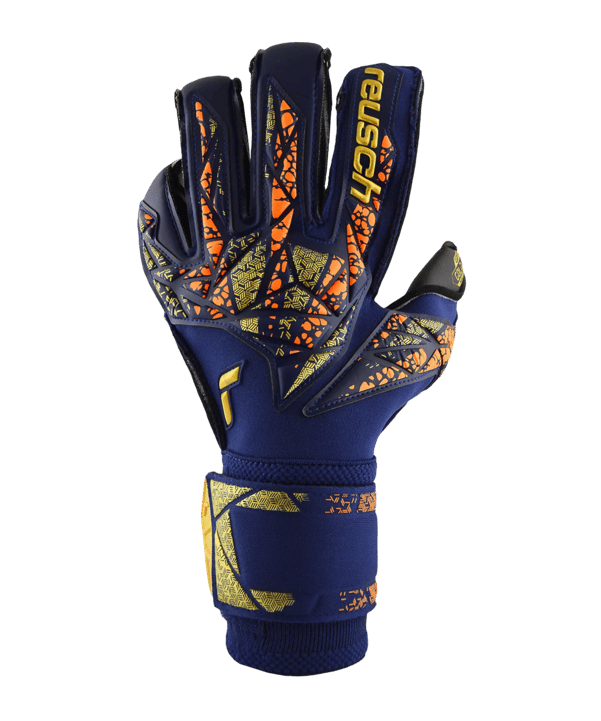 Reusch Attrakt Gold X Evolution TW-Handschuhe Night Spark 2024 Blau Gold Schwarz F4411 - blau