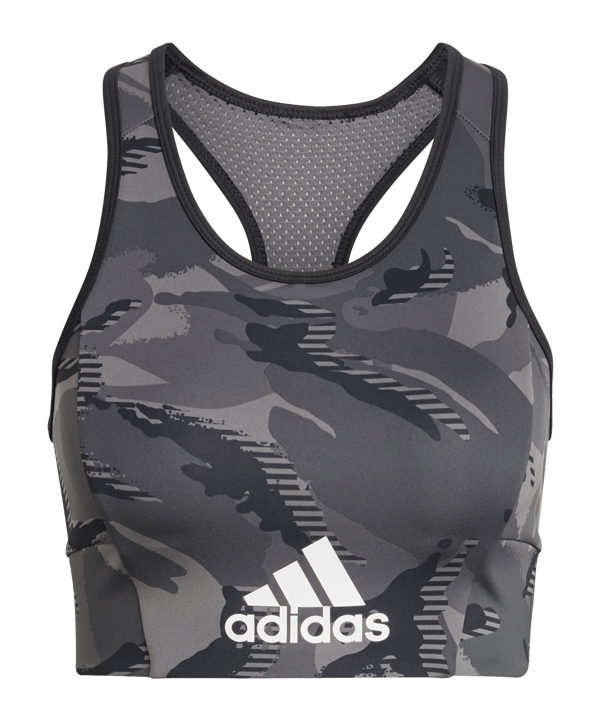 adidas D2M Camo Sport-BH Training Damen Schwarz - schwarz