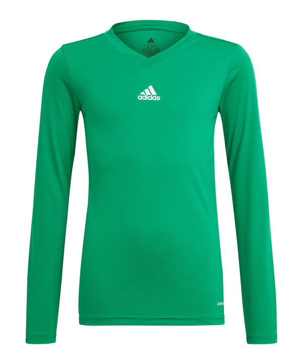adidas Team Base Top langarm Kids Dunkelgrün - gruen