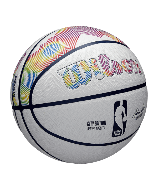 Wilson NBA Team City Collektor DEN NUG Ball 2024 Weiss - weiss