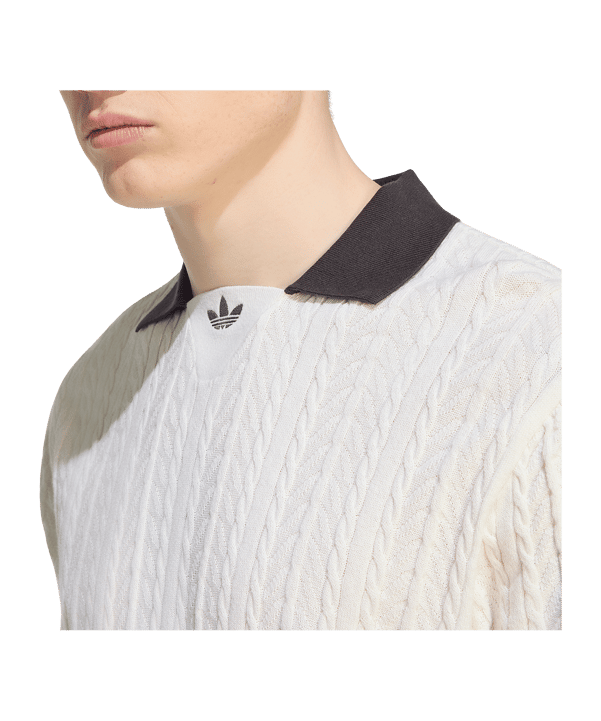 adidas Originals Cable Knit Football Trikot Weiß - weiss