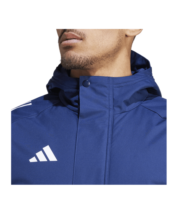 adidas Tiro 24 Kapuzenjacke Blau Weiss - blau