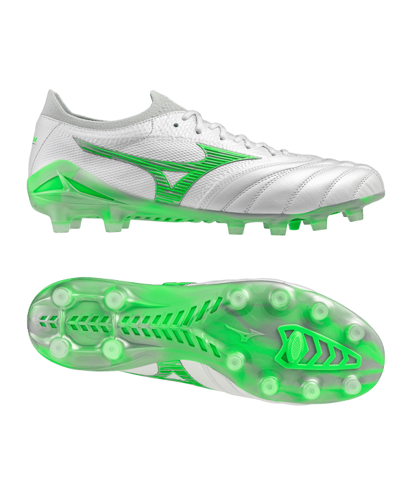 Mizuno Morelia Neo Beta Made in Japan FG Frontier Weiss Grün F37 - weiss