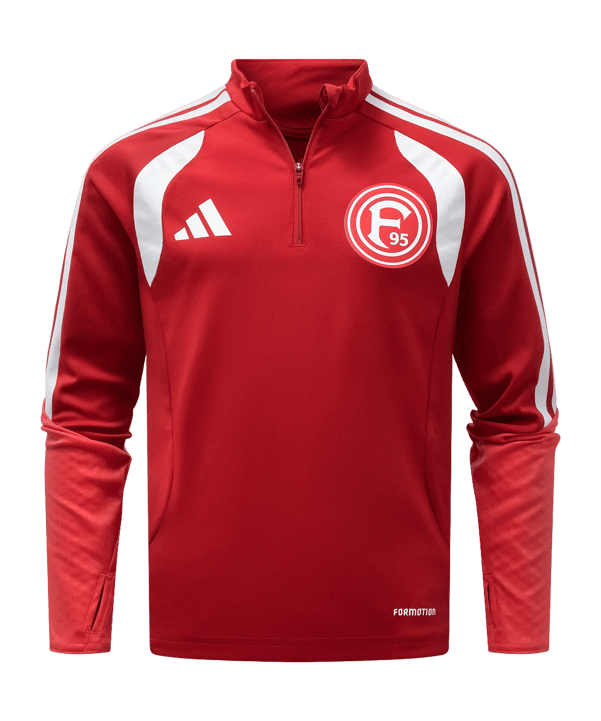 adidas Fortuna Düsseldorf Training Half Zip Top Kids Rosso - rosso