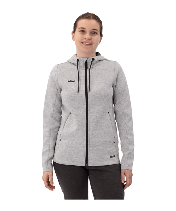 JAKO Premium Basic Veste à capuche Femmes Gris C40 - gris