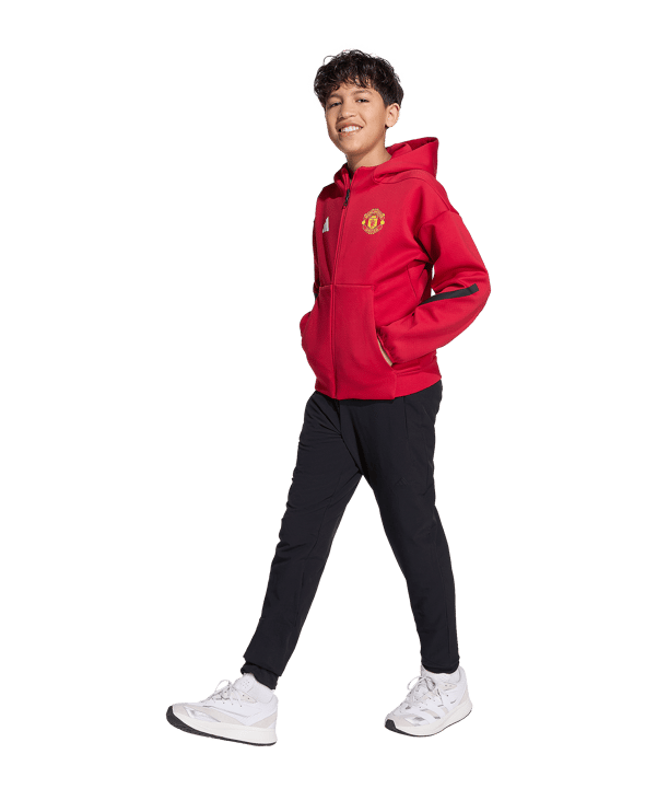 adidas Manchester United Anthem Kapuzenjacke Kids Rot - rot