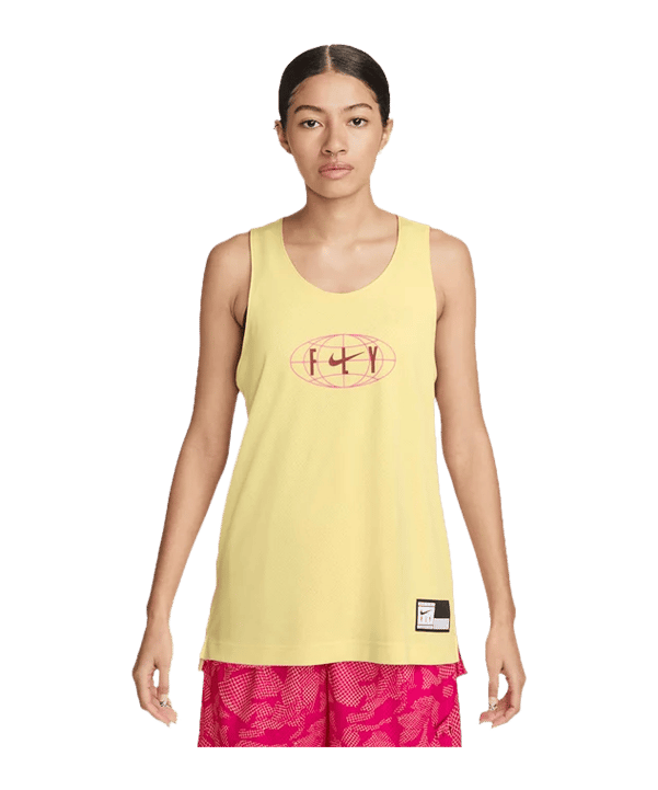 Nike Fly Reversible Basketball Trikot Damen Gelb F739 - gelb
