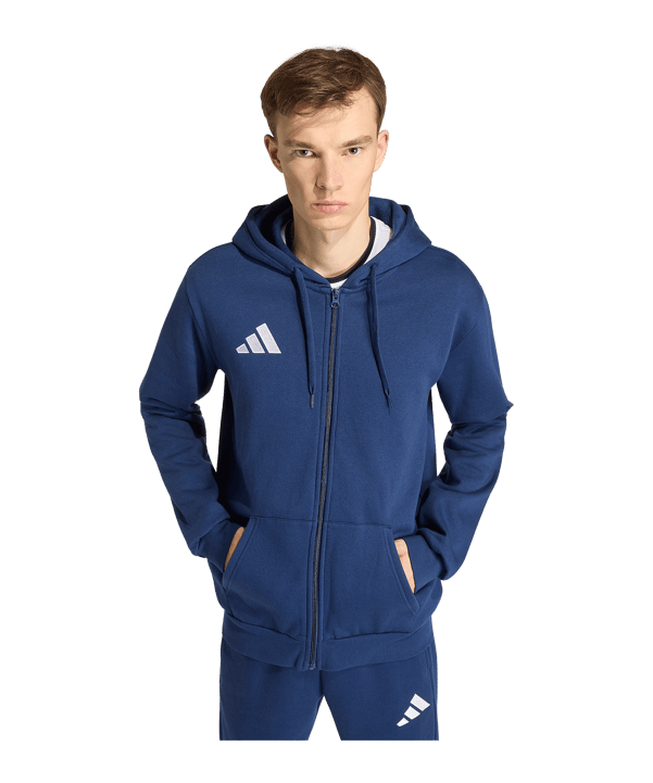 adidas Entrada 26 Kapuzenjacke Blau - blau