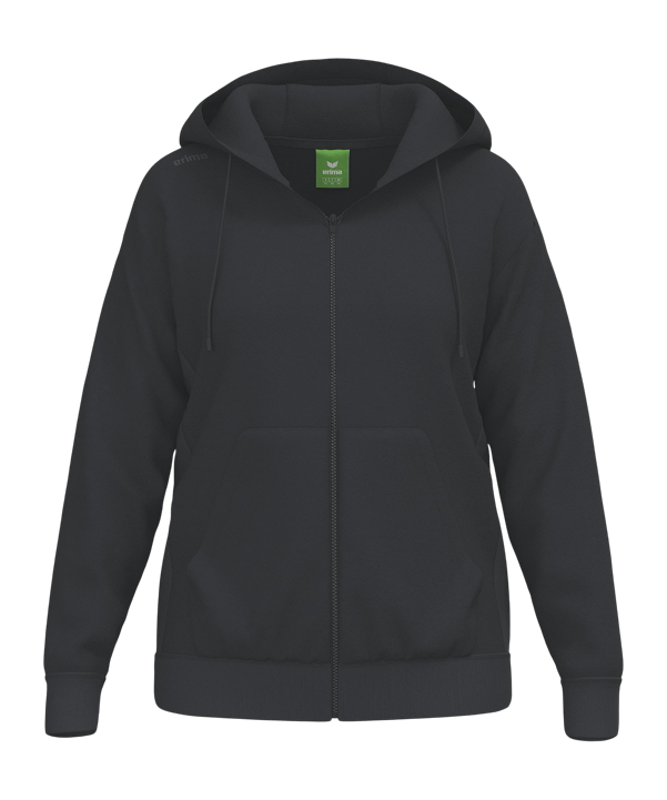 Erima TS Kapuzenjacke Damen Schwarz - schwarz