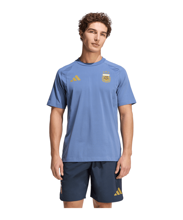 adidas Argentinien Tiro Travel T-Shirt Blau - blau