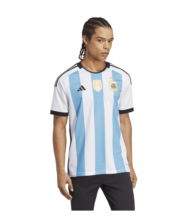 adidas Argentinien 3-Sterne Trikot Home WM 2022 Weiss Blau - weiss