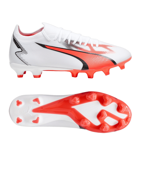 PUMA ULTRA Match FG/AG Breakthrough Weiss Rot F01 - weiss