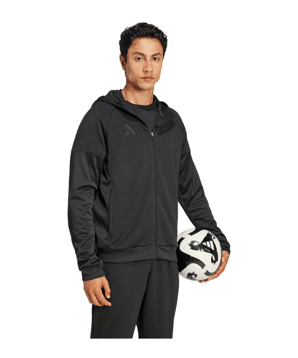 adidas Tiro 25 Travel Kapuzenjacke Schwarz - schwarz